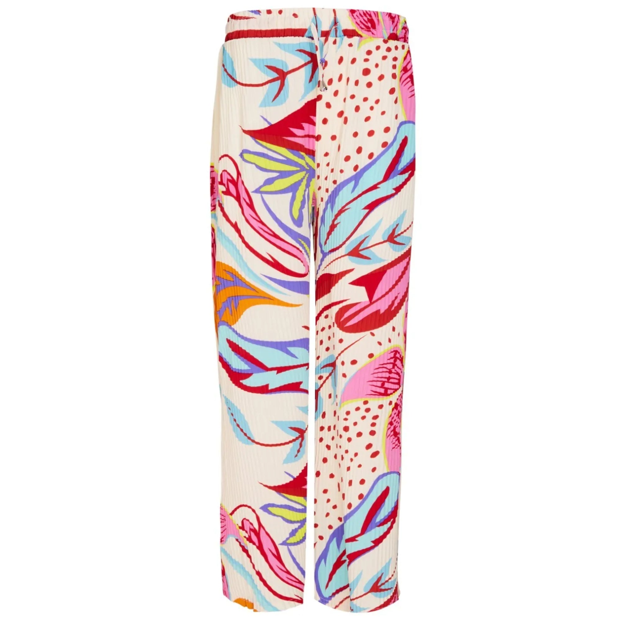 Women’s printed palazzo trousers – wide leg summer pants in bold colourful patterns.
